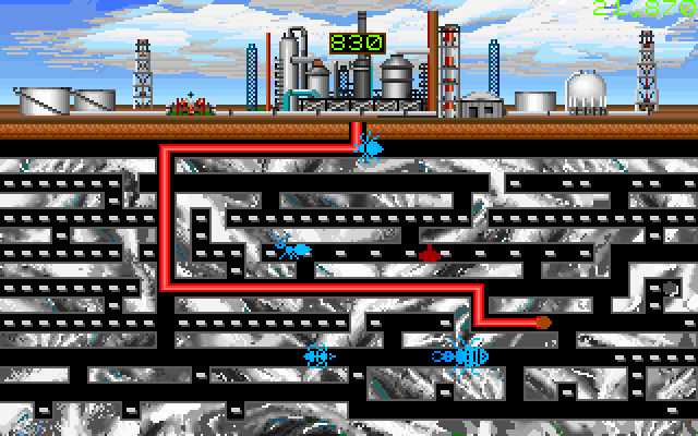 Oil's Well IBM PC/Compatibles Screenshot: The drill has been destroyed!