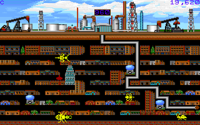 Oil's Well IBM PC/Compatibles Screenshot: Level complete!