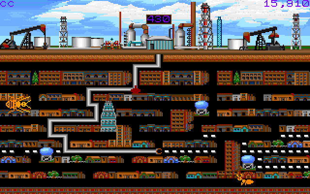Oil's Well IBM PC/Compatibles Screenshot: Collecting oil...