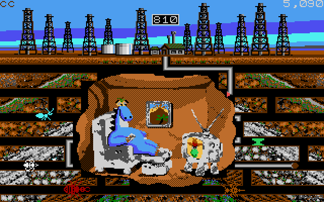 Oil's Well IBM PC/Compatibles Screenshot: There are animated cartoons between each level.