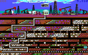 Oil's Well for IBM PC/Compatibles - Collecting the hard to reach oil at the bottom of the screen.