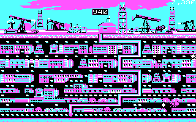 Oil's Well IBM PC/Compatibles Screenshot: The mazes increase in complexity as the game progresses.