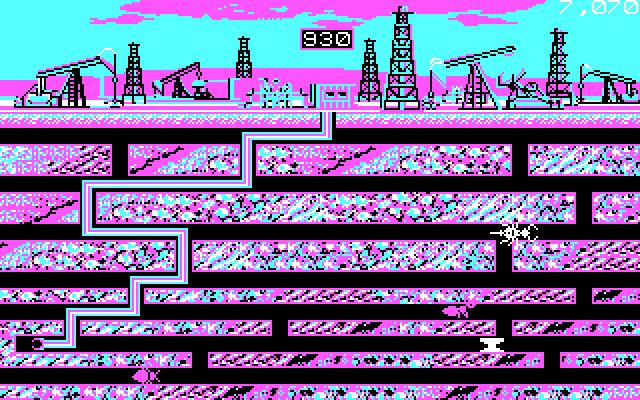 Oil's Well IBM PC/Compatibles Screenshot: Level complete!