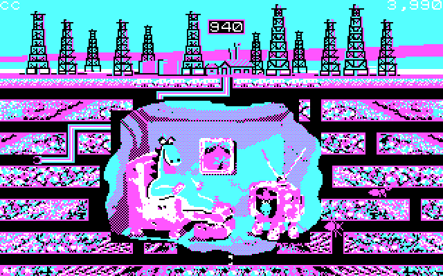 Oil's Well IBM PC/Compatibles Screenshot: There is a short animated cartoon between each level.