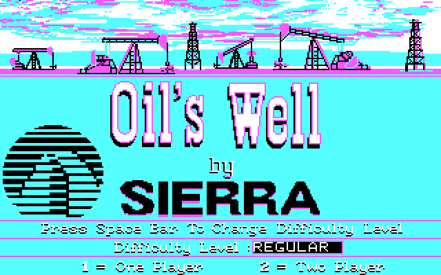Oil's Well IBM PC/Compatibles Screenshot: Title screen.