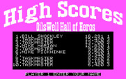 Oil's Well for IBM PC/Compatibles - High score table.