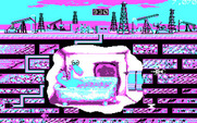 Oil's Well for IBM PC/Compatibles - Our protagonist dinosaur takes a bath.