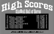Oil's Well for IBM PC/Compatibles - High score table.