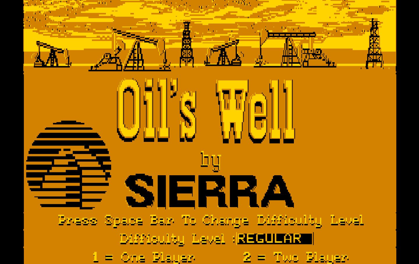 Oil's Well IBM PC/Compatibles Screenshot: Title screen.