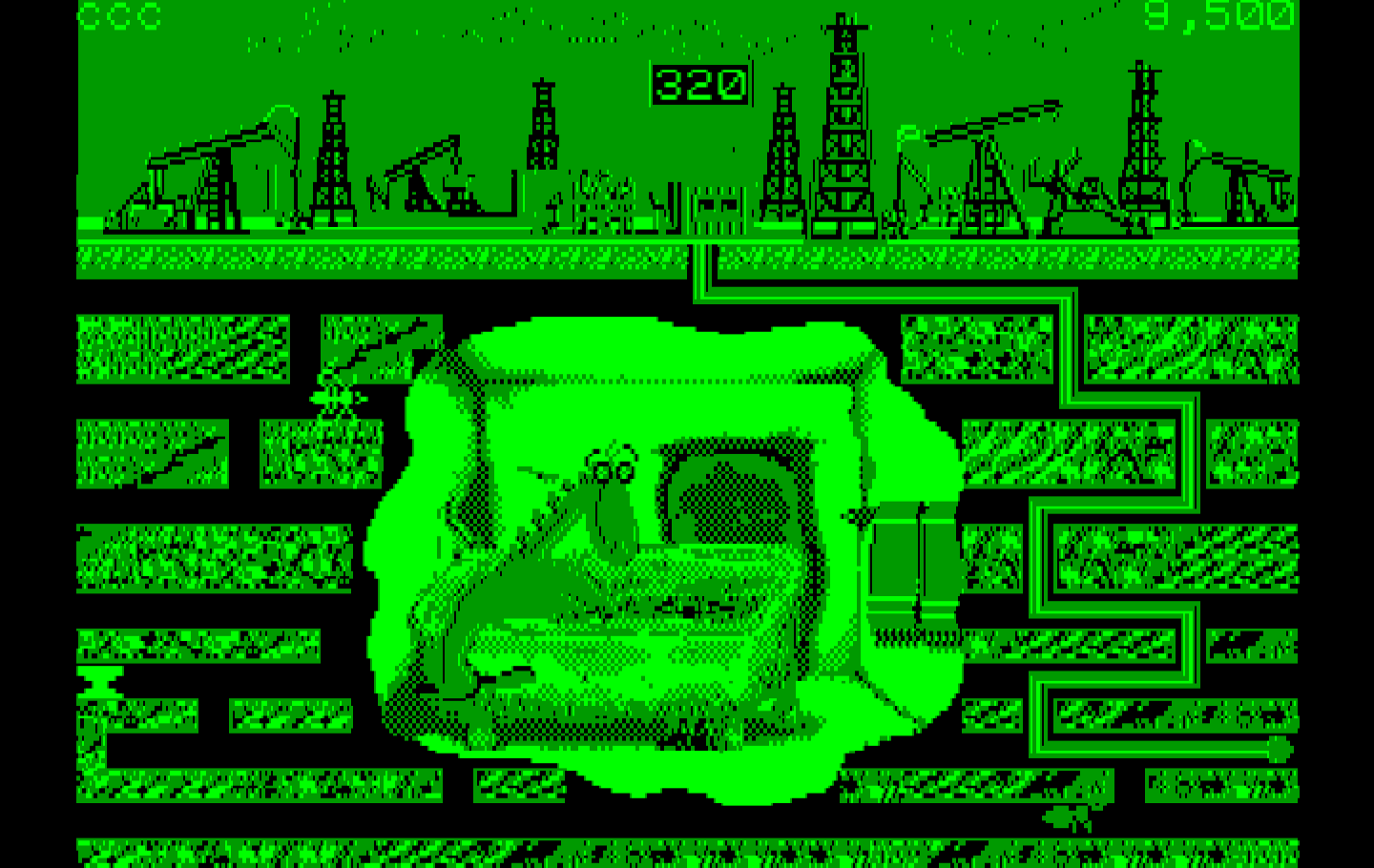 Oil's Well IBM PC/Compatibles Screenshot: There is a short animated cartoon between each level.