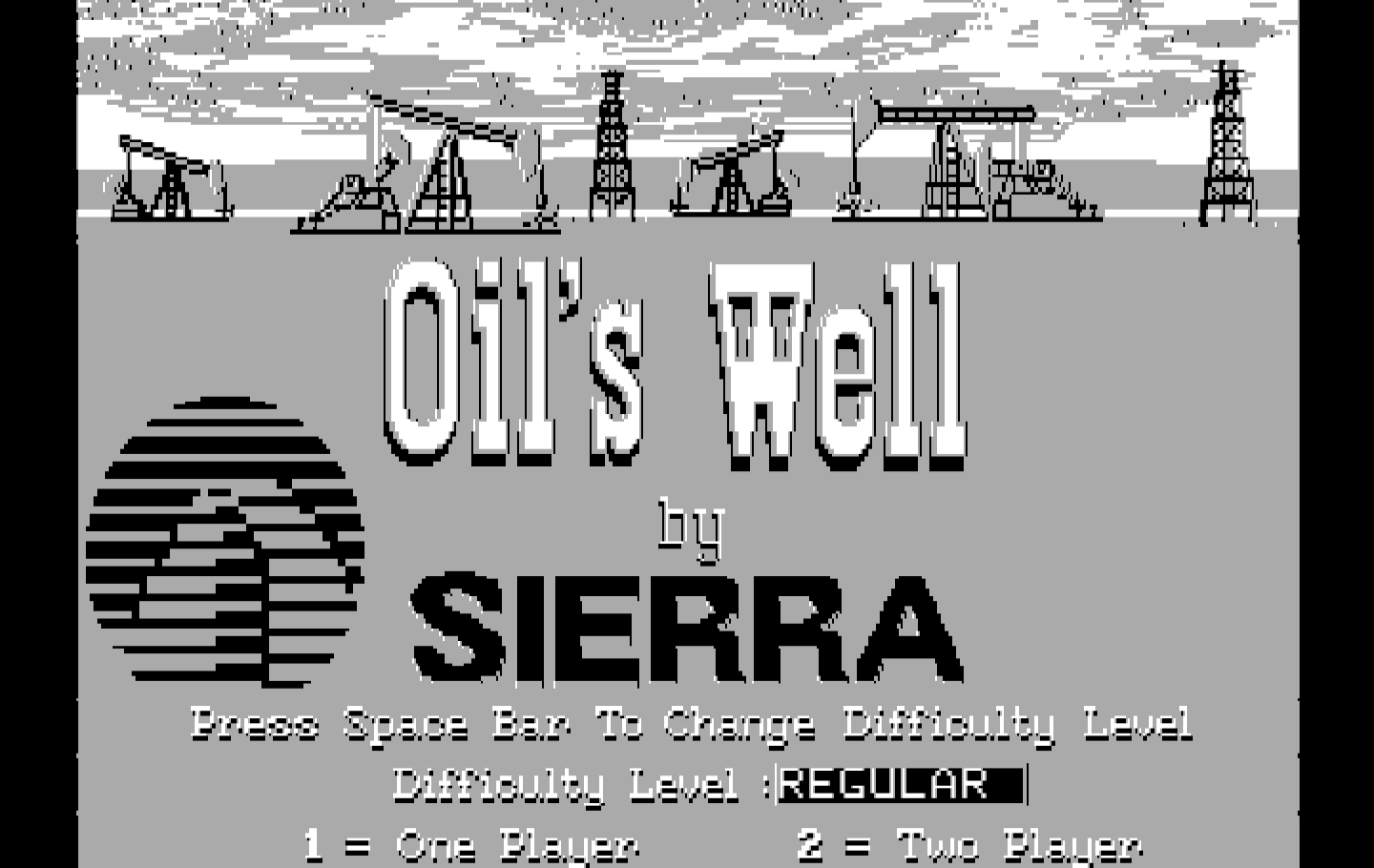 Oil's Well IBM PC/Compatibles Screenshot: Title screen.