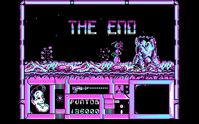 Freddy Hardest IBM PC/Compatibles Screenshot: Game over.