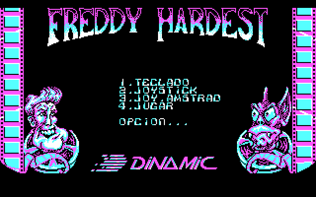 Freddy Hardest IBM PC/Compatibles Screenshot: Title screen and main menu.