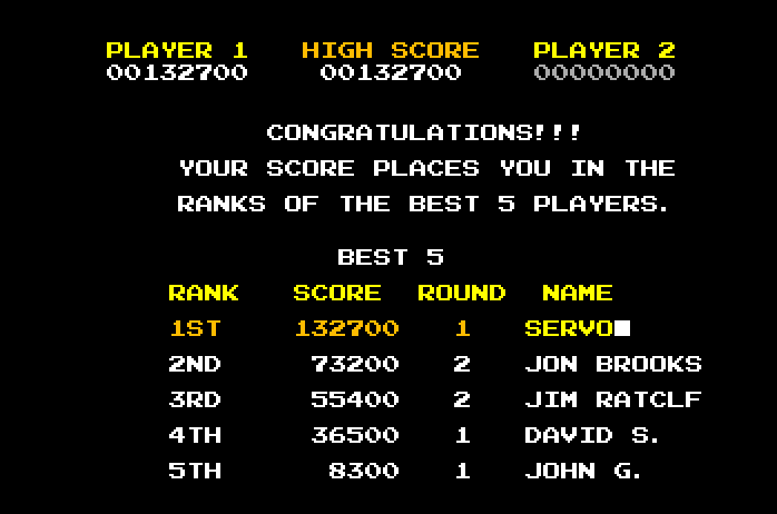Rastan Apple IIgs Screenshot: High score table.