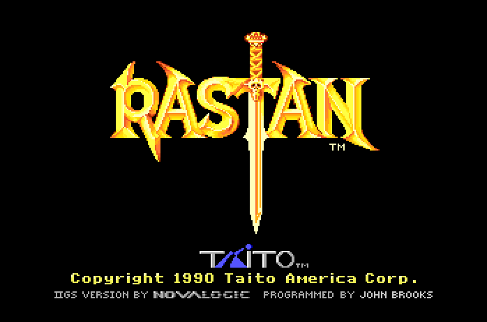 Rastan Apple IIgs Screenshot: Title screen.