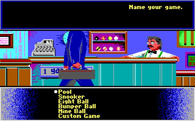Rack 'Em IBM PC/Compatibles Screenshot: Name your game.