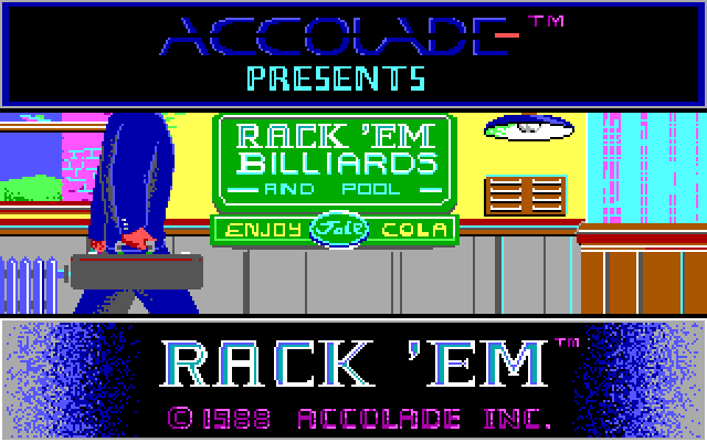 Rack 'Em IBM PC/Compatibles Screenshot: Title screen.