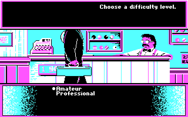 Rack 'Em IBM PC/Compatibles Screenshot: The main menu.