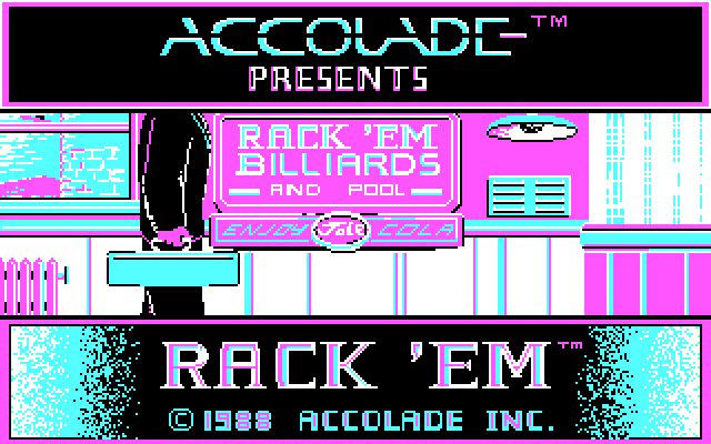 Rack 'Em IBM PC/Compatibles Screenshot: Title screen.