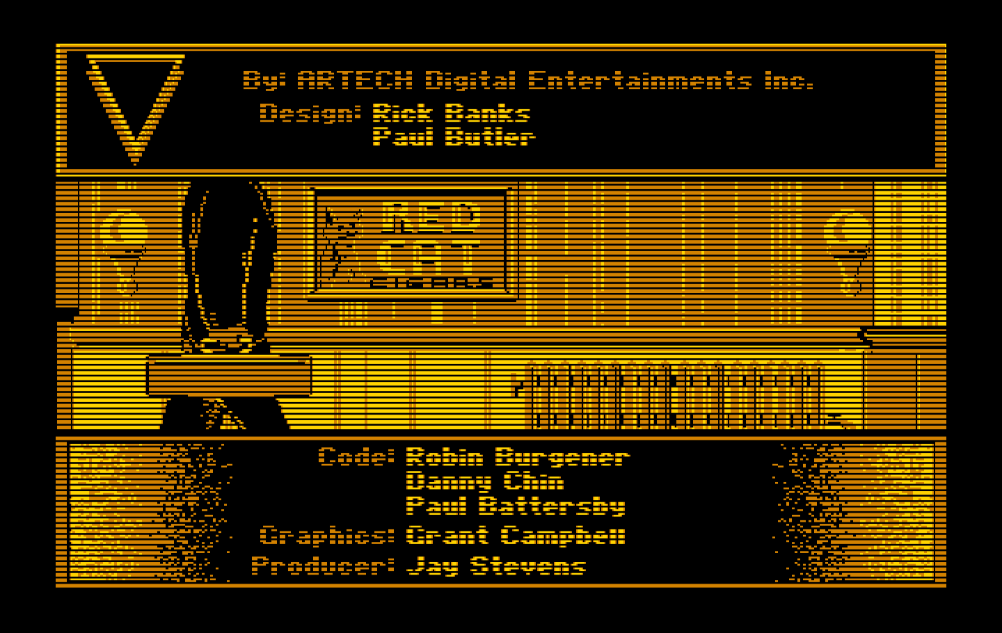 Rack 'Em IBM PC/Compatibles Screenshot: Credits screen.