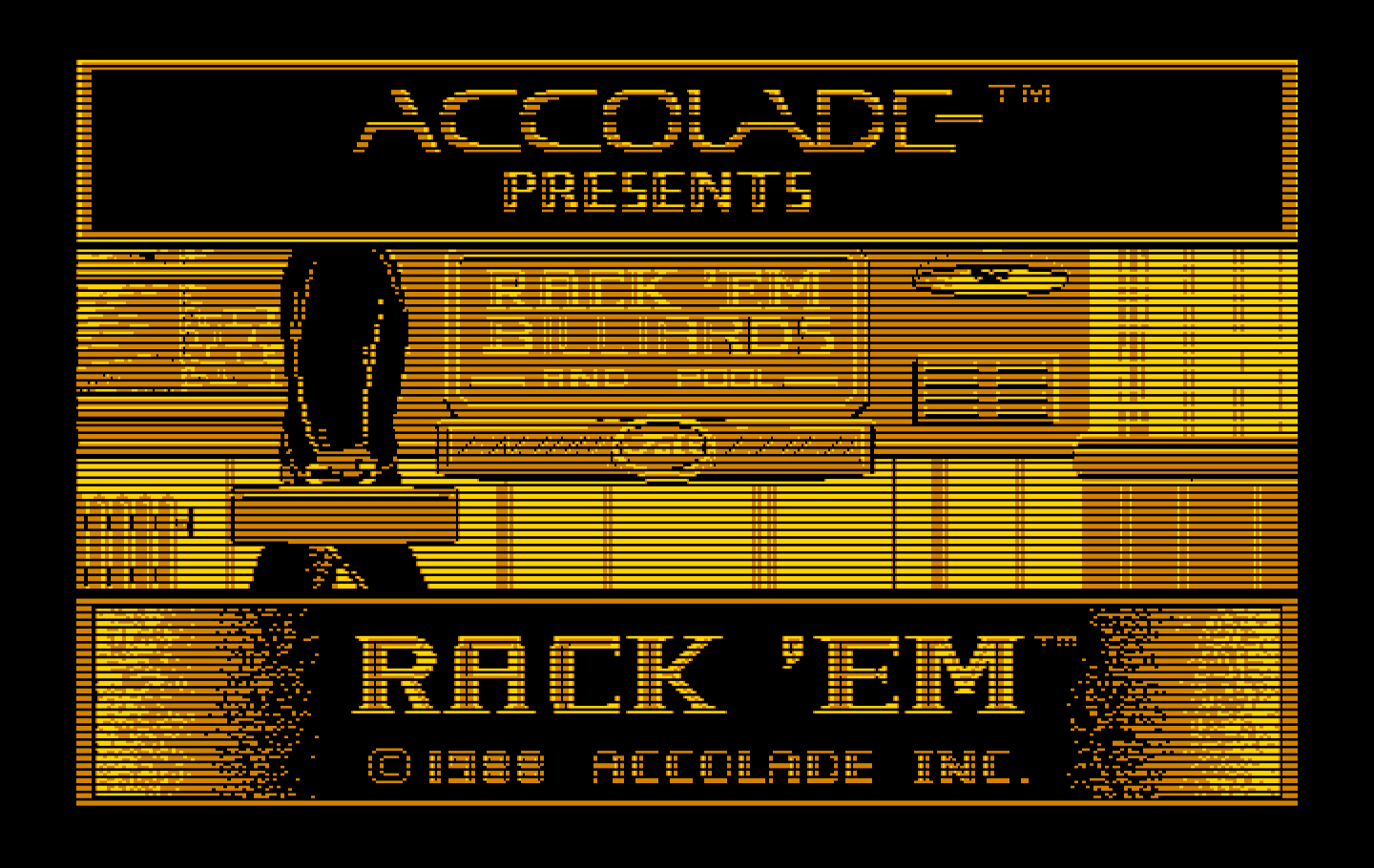 Rack 'Em IBM PC/Compatibles Screenshot: Title screen.