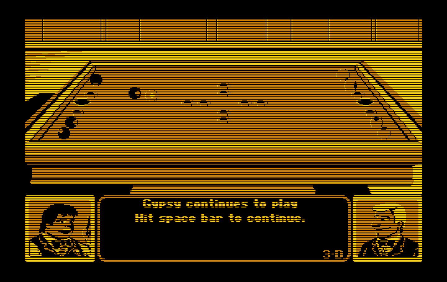 Rack 'Em IBM PC/Compatibles Screenshot: A successful break! Game continues...