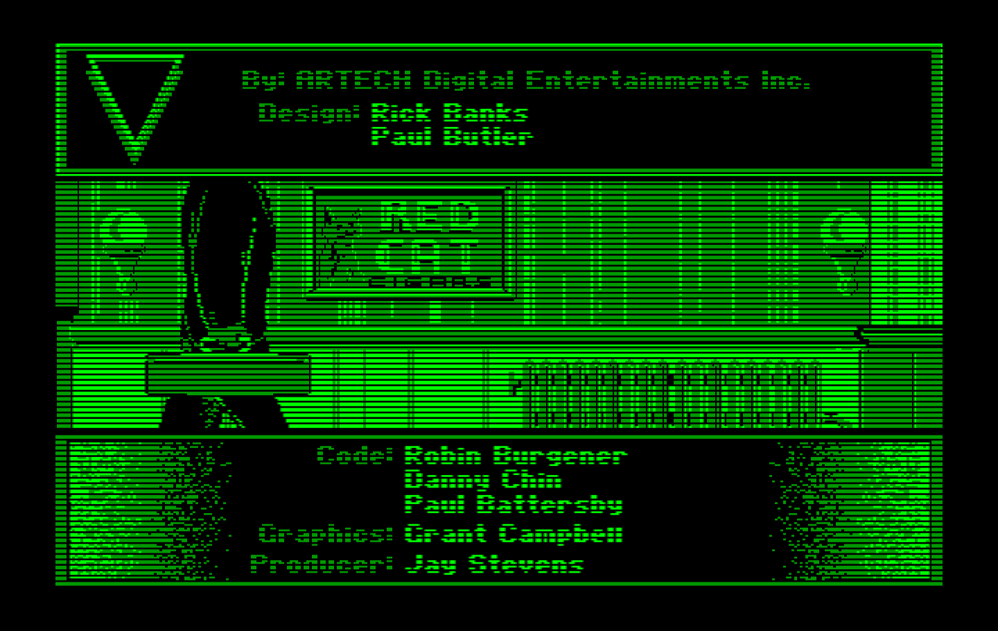 Rack 'Em IBM PC/Compatibles Screenshot: Credits screen.