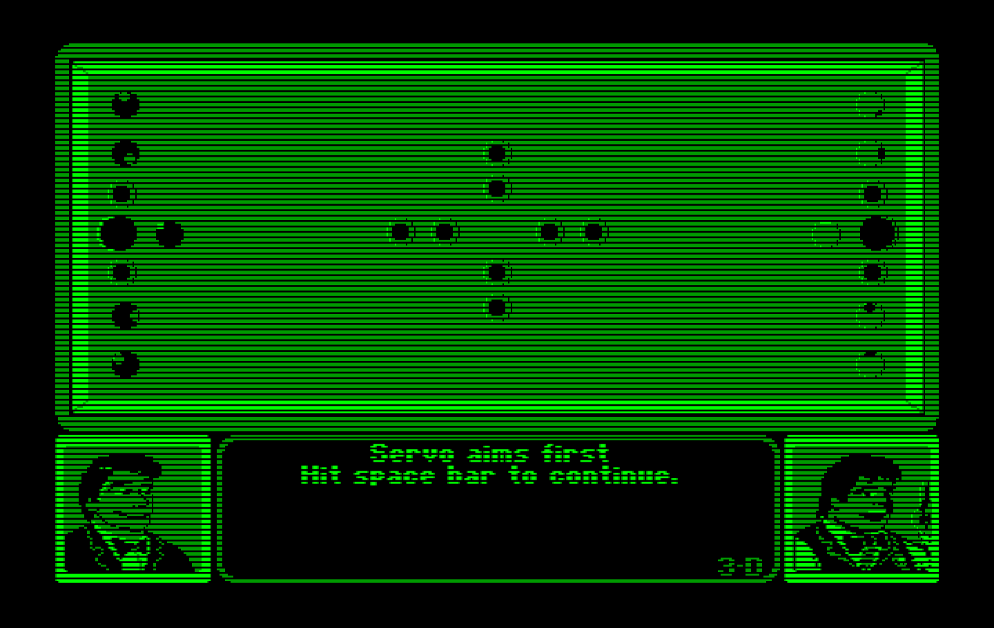Rack 'Em IBM PC/Compatibles Screenshot: Bumper ball; player one aims first...