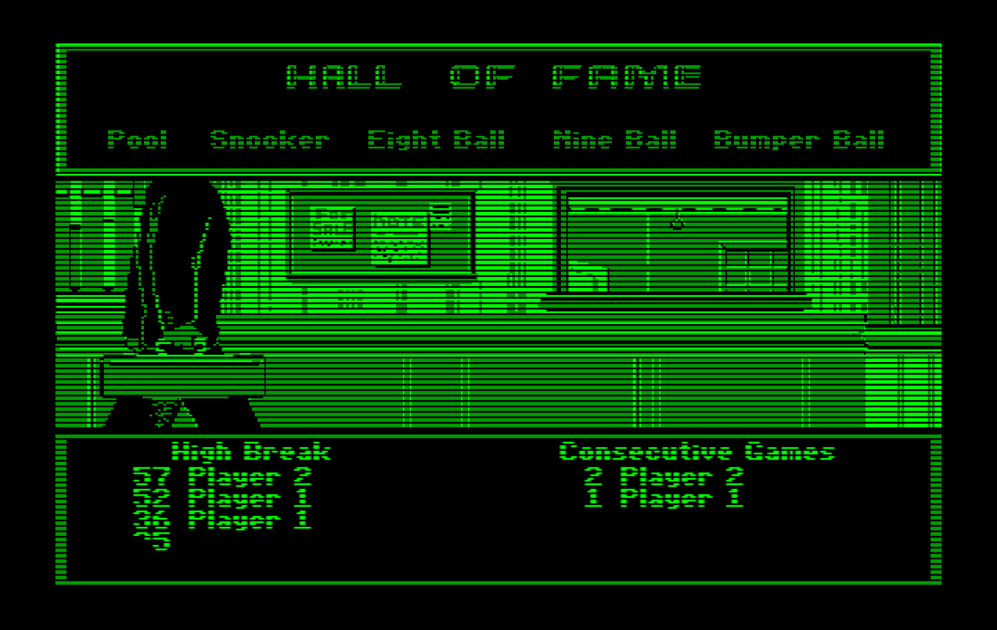 Rack 'Em IBM PC/Compatibles Screenshot: High scores.