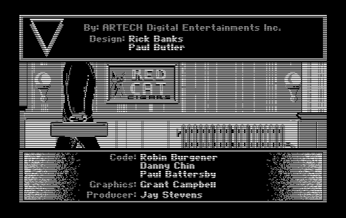 Rack 'Em IBM PC/Compatibles Screenshot: Credits screen.