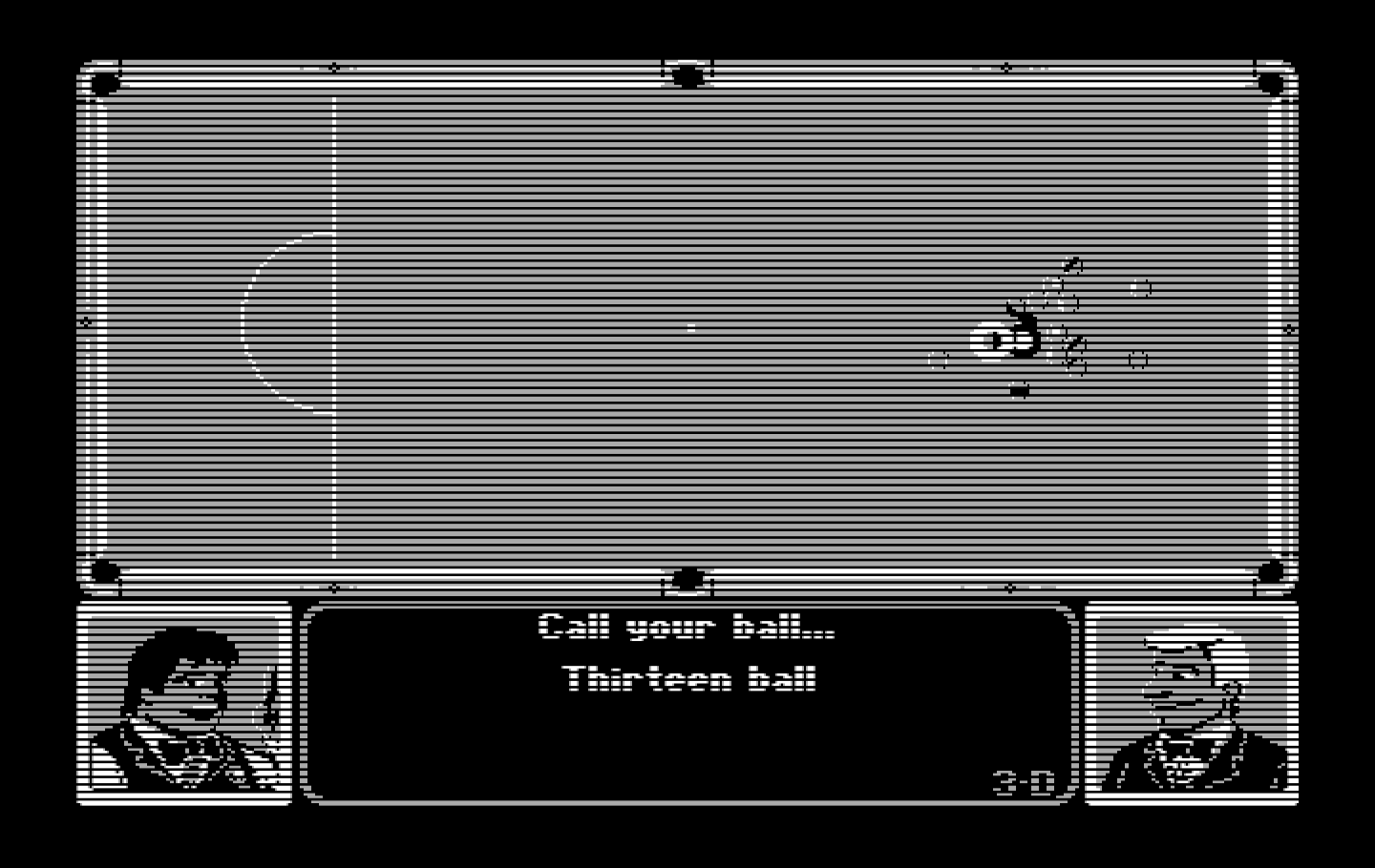 Rack 'Em IBM PC/Compatibles Screenshot: Call your ball...