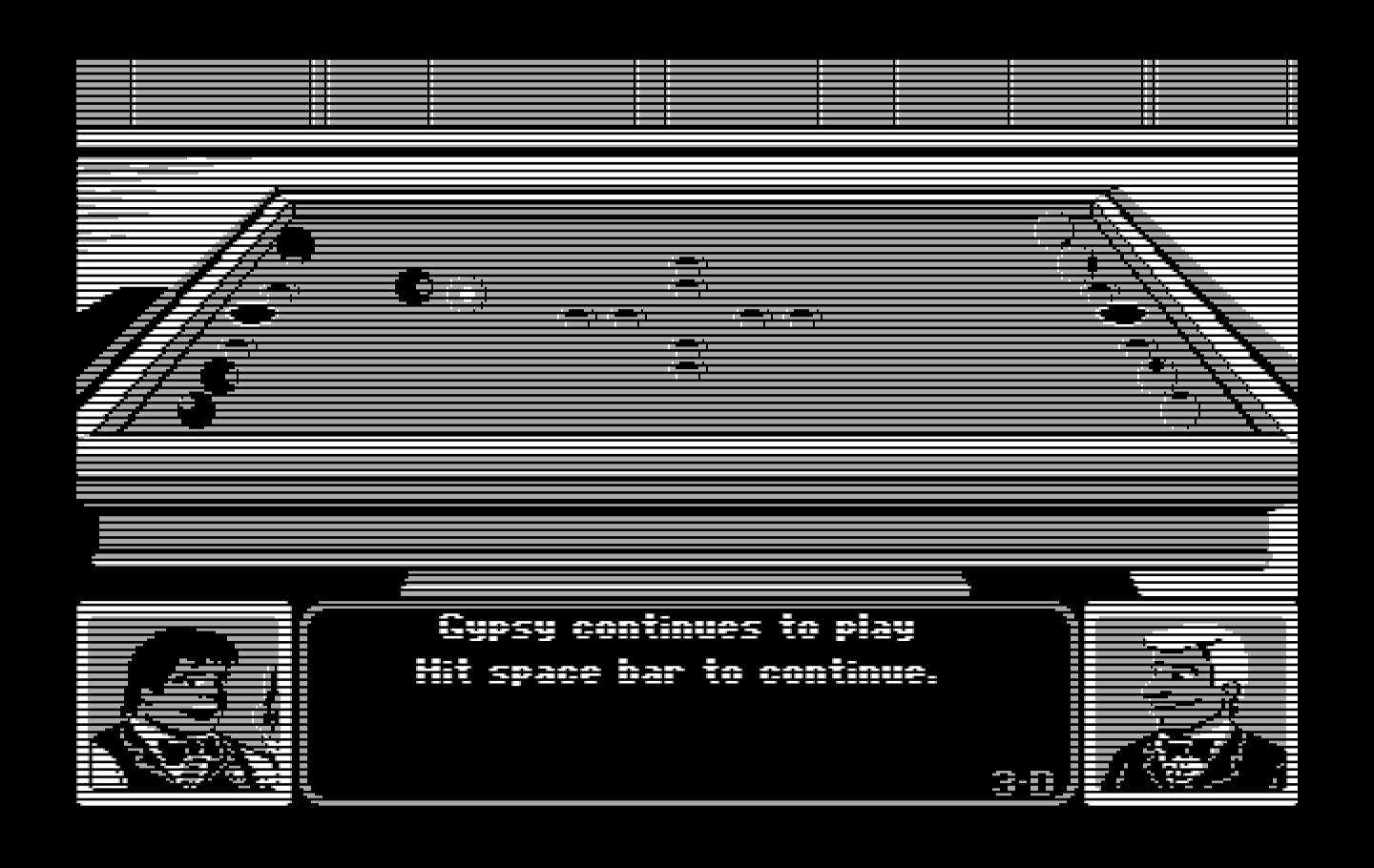 Rack 'Em IBM PC/Compatibles Screenshot: A successful break! Game continues...