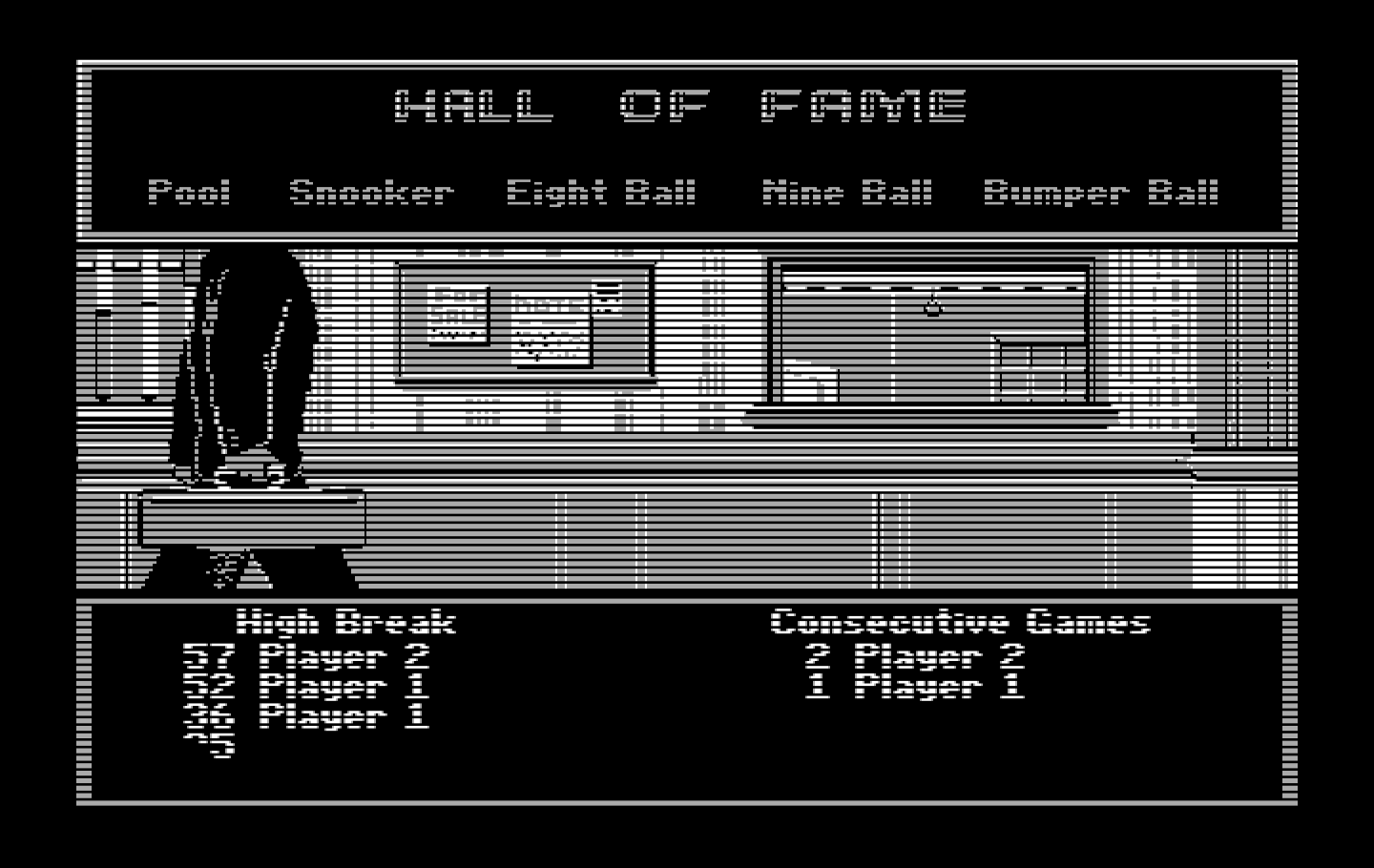 Rack 'Em IBM PC/Compatibles Screenshot: High scores.