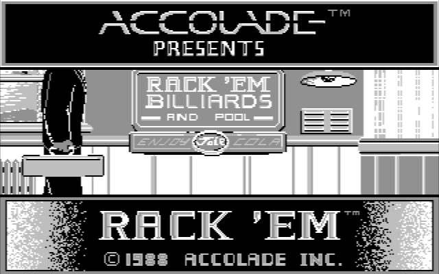 Rack 'Em IBM PC/Compatibles Screenshot: Title screen.
