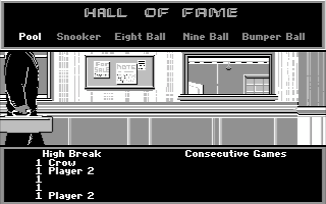 Rack 'Em IBM PC/Compatibles Screenshot: High scores.
