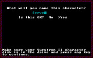 Questron II for IBM PC/Compatibles - Creating a character.