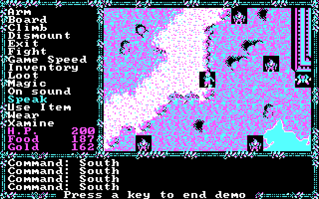 Questron II IBM PC/Compatibles Screenshot: Exploring a town.