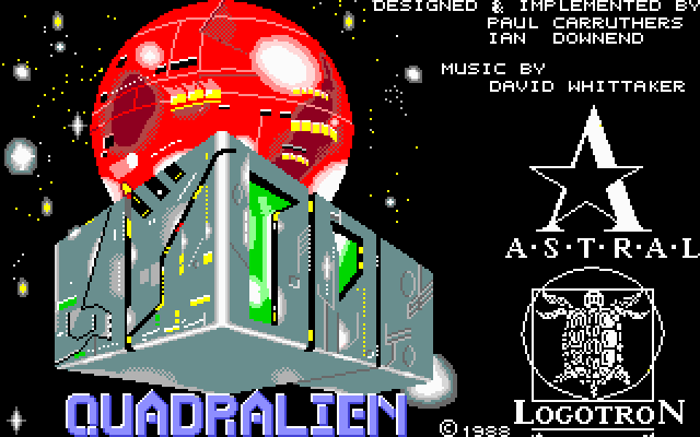 Quadralien IBM PC/Compatibles Screenshot: Title screen.