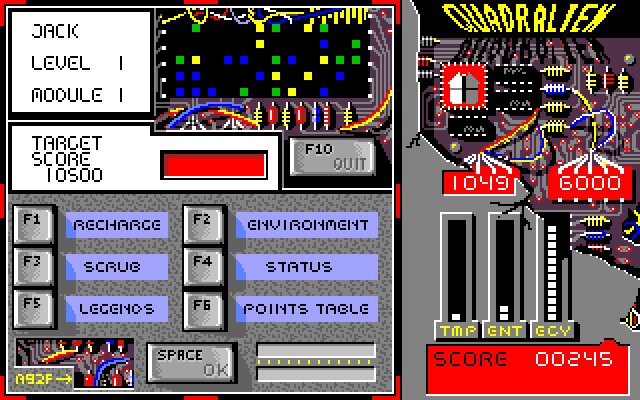 Quadralien IBM PC/Compatibles Screenshot: Recharging...