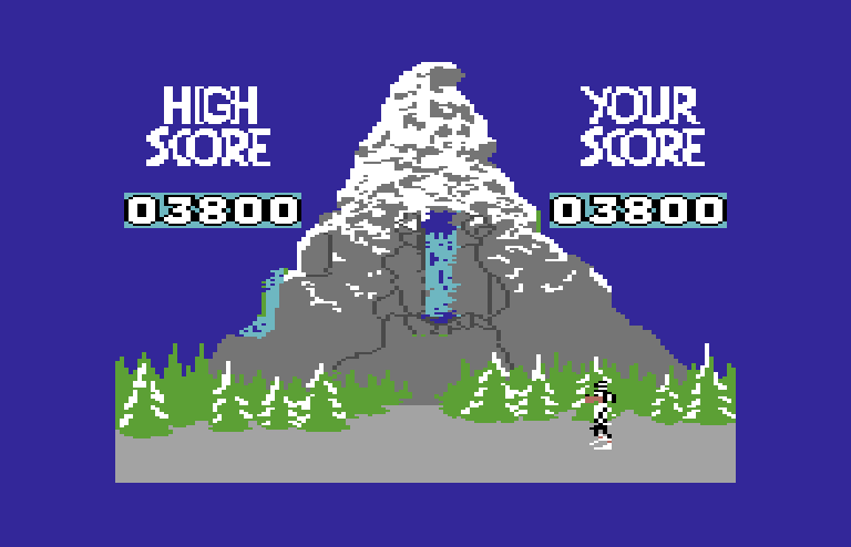 Matterhorn Screamer! Commodore 64 Screenshot: Game over.