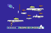 Matterhorn Screamer! for Commodore 64 - Climbing on the second screen.