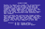 Matterhorn Screamer! for Commodore 64 - Game directions.