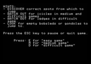 Matterhorn Screamer! for Apple II - Hints...and select difficulty.
