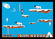 Matterhorn Screamer! for Apple II - The second screen; I got all the flags, so time to jump to the rope and climb up!