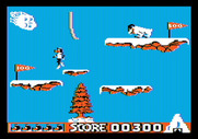 Matterhorn Screamer! for Apple II - Leaping to a platform...