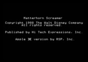 Matterhorn Screamer! for Apple II - Credits screen.