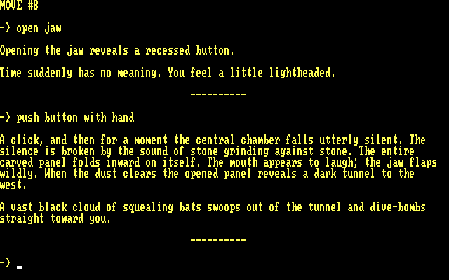 Indiana Jones in Revenge of the Ancients IBM PC/Compatibles Screenshot: Pushing a button...is this safe?