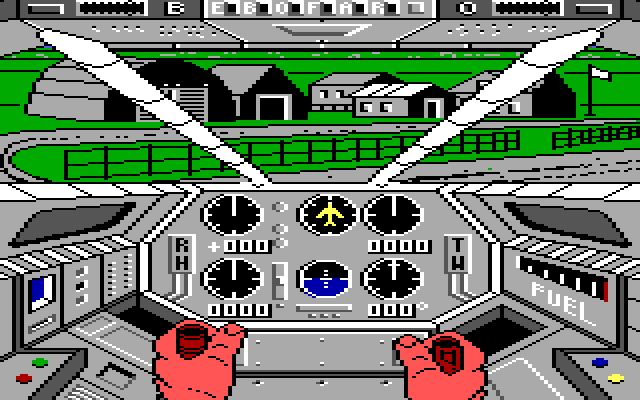 Infiltrator IBM PC/Compatibles Screenshot: The game begins here.
