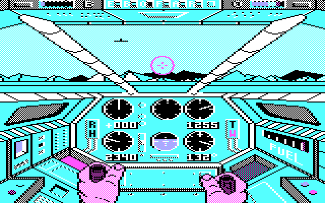 Infiltrator IBM PC/Compatibles Screenshot: Enemy plane spotted!