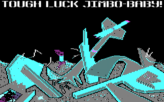 Infiltrator IBM PC/Compatibles Screenshot: Crash! Game over.